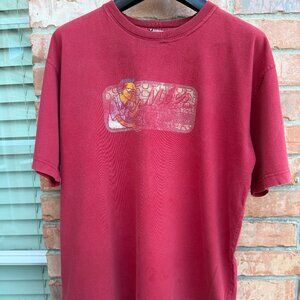 Vintage The Simpsons T Shirt Large Red Short Sleeve Moes Tavern XL Fox Studios